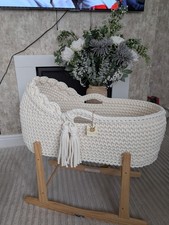  crochet moses basket with mattress.7-8 Weeks Delivery NOT STAND 