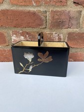 Vintage Japanese Laquer Trug Floral Design