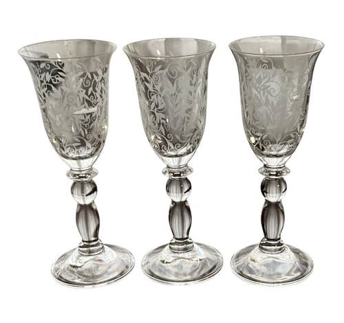 Set three etched crystal - etched,