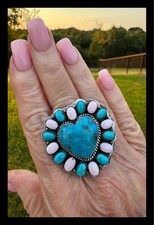 NAVAJO~LARGE~PINK CONCH~BLUE