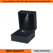Luxury Black Ring Box with LED