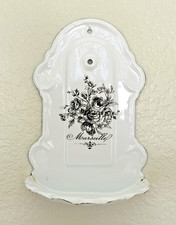 Vtg White Enamel Metal Soap