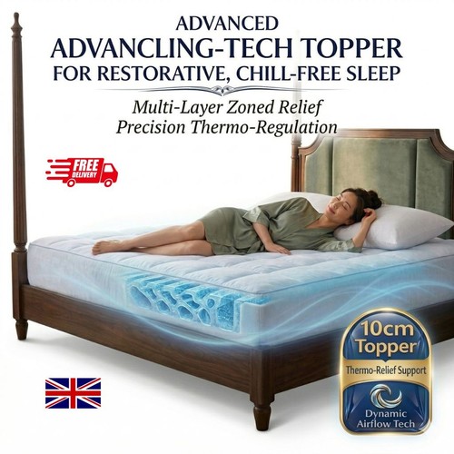 10cm gel fibre mattress topper - 10cm,