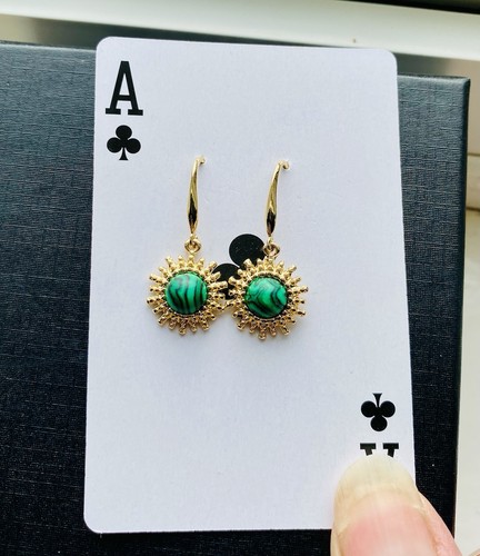 Gold plated drop earrings with - gold,