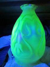 Antique art nouveau Uranium glass John Walsh light shade.