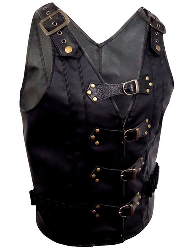 Mens black leather steampunk - mens,