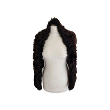 Karl Donoghue Womens Chocolate Brown Toscana Lambskin Shearling Wrap Throw/Scarf