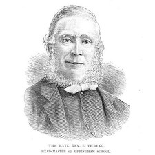 EDWARD THRING Headmaster of Uppingham School - Antique Print 1887