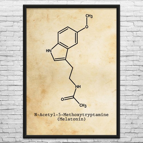 Melatonin molecule wall art - molecule,
