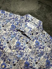 ETON Slim Mens Shirt 100% Textured Cotton Size 43 17 XL 