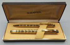 Vintage 1980/90's Sheaffer Targa 1005 23K GP Fountain & Ball Pen Set VGC GWO