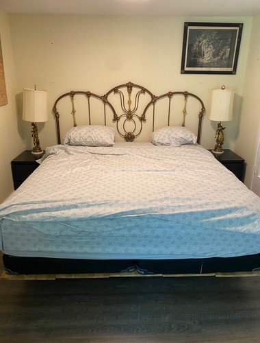 Antique cast wrought iron - cast/wrought, bed/