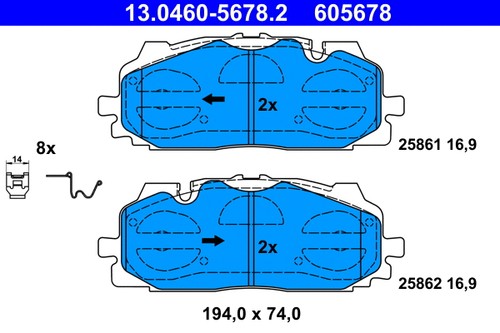 Front brake pad - front,