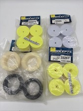 JConcepts Mono Wheel Lot Yellow, White, Tires Lot 3326Y,3325,3347Y,3004-02