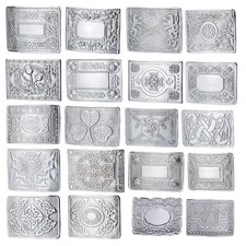 MEN'S SCOTTISH KILT BELT BUCKLES - CELTIC DESIGNS CHROME BUCKLES
