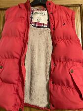 LADIES SIZE 12 PINK FAUX FUR LINED HOODED GILET/WAISTCOAT Body Warner
