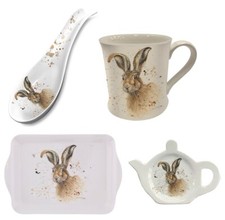 Bree Merryn Melamine Hugh Hare Spoon Rest Tea Bag Holder Small Tray and Mug