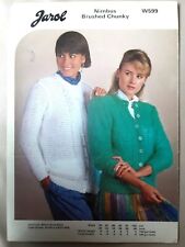 Original Jarol Brushed Chunky Ladies Cardigan 30"-40" Knitting Pattern W599