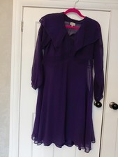 Pearl Lowe Purple Chiffon Vintage Style Dress 12