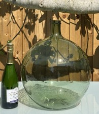 ANTIQUE FRENCH BONBON, DEMIJOHN, CARBOY, BLOWN GLASS, 44cm TALL - 1700s VINEYARD