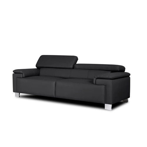 Black genuine leather seater - 3,