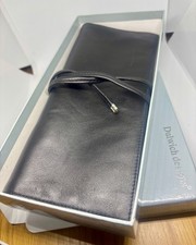 jewellery roll, black leather,  hardly used, ideal for travel, in original box