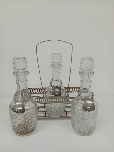 Vintage glass decanter set - vintage,