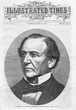 WILLIAM GLADSTONE First Lord of the Treasury - Antique Print 1869