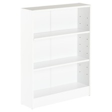 Hartleys 3 Tier White Wooden Freestanding Bookcase/Bookshelf Storage Unit Shelf