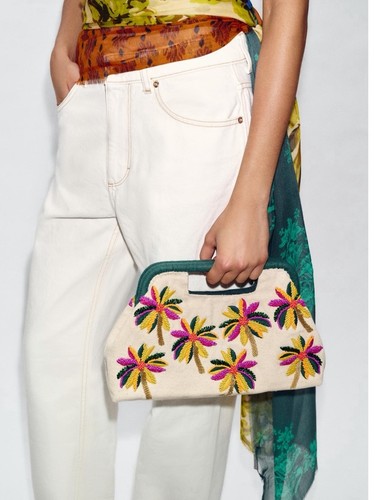 Zara beaded printed pouch bag - printed,