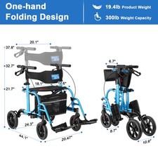 3 in 1 Rollator Walker &