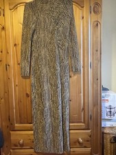 Next Black And Gold Party Dress Size 12 Stretchy Material Maxi