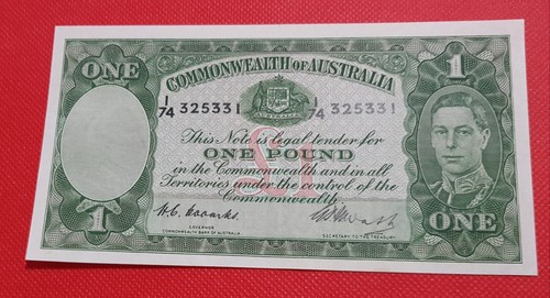 1949 australian one pound note - one,