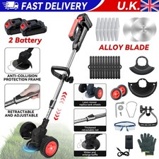 21V Grass Trimmer Cordless Strimmer Electric Edger Garden Cutter with 2 Battery