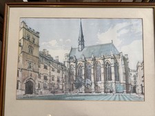 Ken Howard Signed Lithograph Signed Exeter College, Front Quadrangle and Chapel