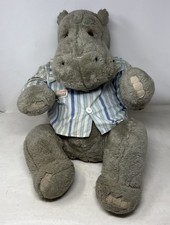 Vintage 1987 Tebro Silentnight Hippo Plush Striped Pyjamas 24in Tall