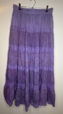 Y2K 90s Jordash maxi skirt one size purple floral lace tiered boho gypsy vintage