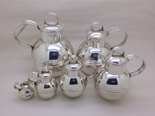 Channel Islands c.1980 Set of 6 Sterling Silver Graduated Guernsey Milk Cans