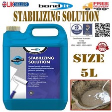 Bond It 5L STABILISING SOLUTION Primer Paint Concrete Masonry Surface - 5 Litres
