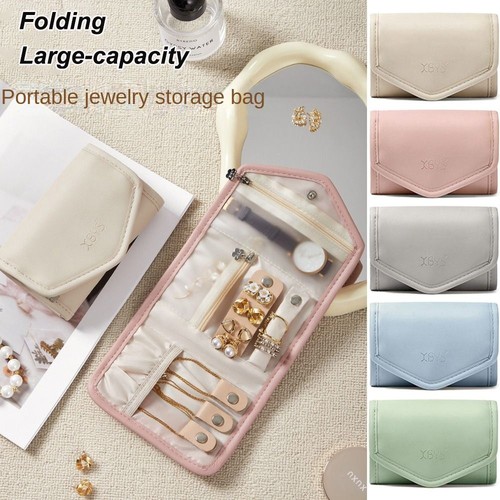 Folding jewelry bags leather - jewelry,