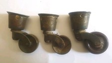 3 Victorian Brass Casters. One