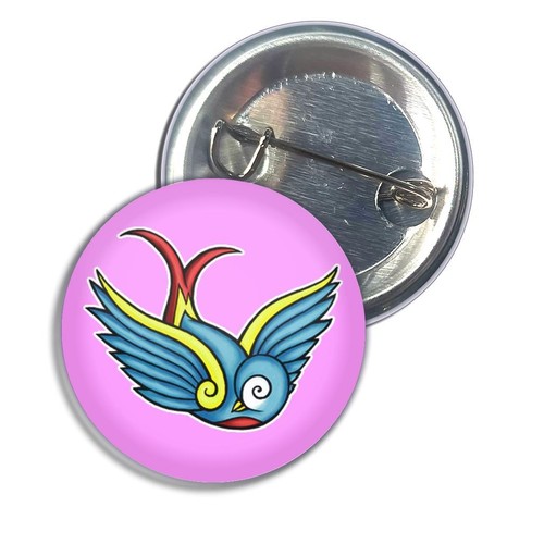 Swallow button badge pin - badge,