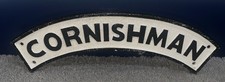 Cast Iron CORNISHMAN train nameplate 