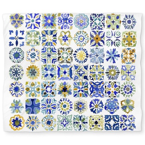 Watercolor moroccan tile king - moroccan,