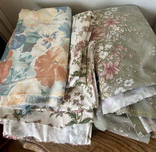 Job lot vintage floral fabric - vintage,