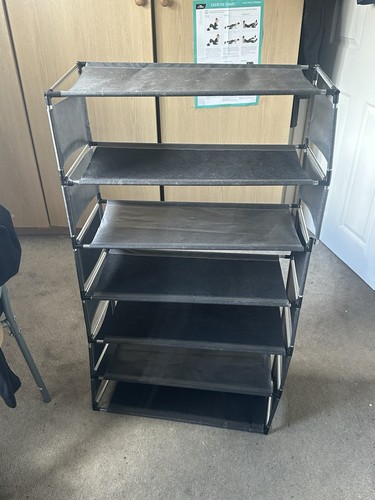 Black tier fabric - 7-tier, rack