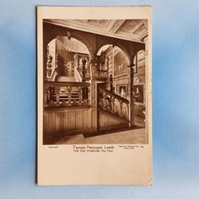 Leeds Postcard C1950 Real Photo Temple Newsam House Oak Staircase Yorkshire