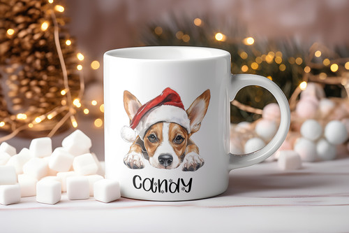 Festive christmas cute - cute, basenji