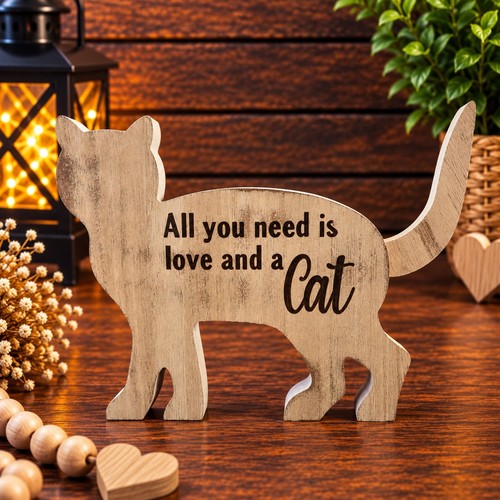 Cat shaped wooden - wooden, all