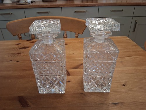 Pair large heavy crystal - pair,